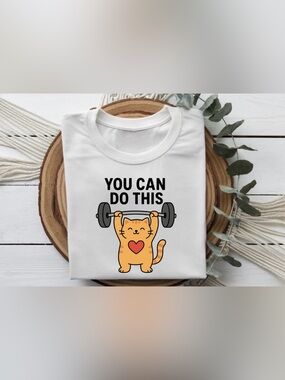 You Can Do This Cat Gym Shirt Cute Workout Motivation Tee